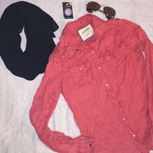 Faded Red/Orange Long Sleeve Shirt 🌶🔥